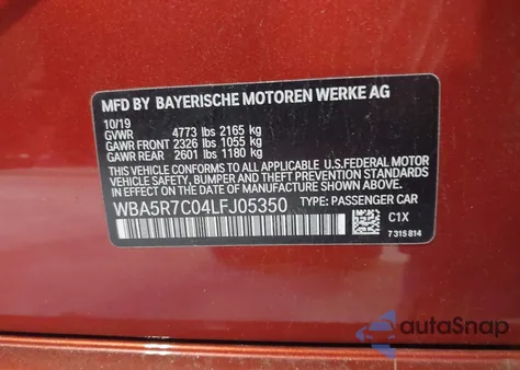 2020 BMW 330I xDrive из США, поврежденный, VIN WBA5R7C04LFJ05350